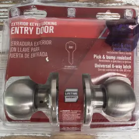 5239930 Ace Ball Satin Stainless Steel Entry Door Knob Key Easy Install