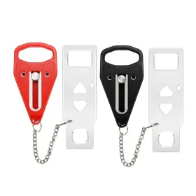 Ajlve 702367918249 Portable Door Lock 2-pack Extra For Home Hotel 2 Piece 1 Black Red
