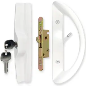 Pd1560-wk-w Allywasai Patio Sliding Door Handle Set With Mortise Lock Key Cylinder And Face Plate