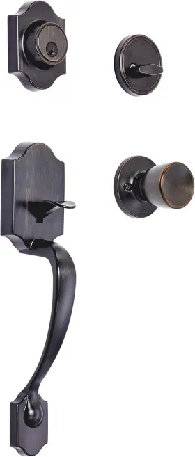 Zia53910 Amazon Basics Front Door Lock Set Handleset With Tulip Knob Level Handle