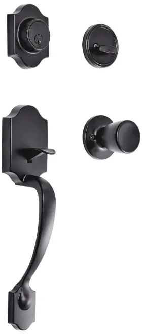 Zia54910 Amazon Basics Handleset With Tulip Knob - Single Cylinder Matte Black