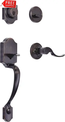 Ziq53910 Amazon Basics Handleset With Shelby Lever - Single Cylinder Packs Oil Bronze 1