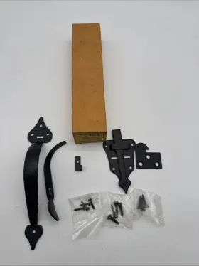 C-8510-cb Amerock Vintage Colonial Black Thumb Latch With Flat Rim Strike Hand Forged