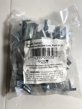 2489421 Anvil Mark 25pcs Thumbscrew Window Lock Stop Thumb Screw