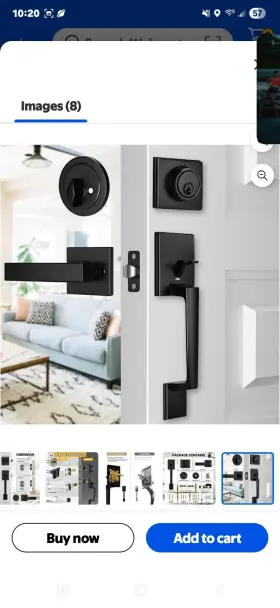 9922-kd-et Aotodo Matte Black Front Door Handle Lock Set With 3 Keys Dummy Dead Bolt New