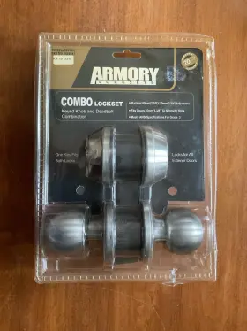 121374 Armory New Door Lock Set Keyed Knob And Deadbolt Combo Brushed Nickel