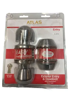 8955 Atlas 048037346029 Home Security Exterior Entry Deadbolt Keyed Alike Pick Resistant