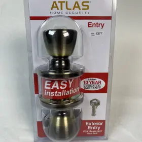 1730600 Atlas Home Security Exterior Entry Door Lock Tulip Antique Brass With 2 Keys 1377