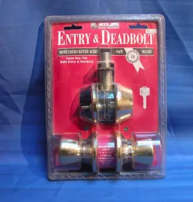 Ka-122 Atlas Home Security Entry Lock And Deadbolt With Keys Polished Keyed Alike