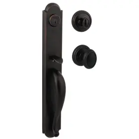 180bnhxcykrdb11psv1 Baldwin Prestige Bighorn Style Handleset And Carnaby Interior Knob Venetian Bronze