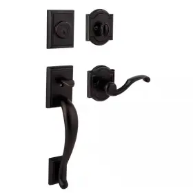 Baldwin 445049922983 Prestige Pistoria Single Cylinder Venetian Bronze Door Handleset With Arch Rose Ma
