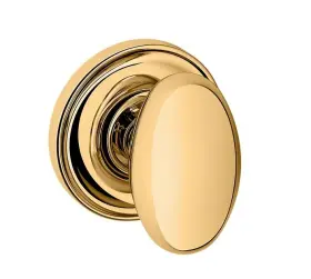 5025.003.fd Baldwin Egg Knob With 5048 Rose Full Dummy Set Lifetime Polished Brass