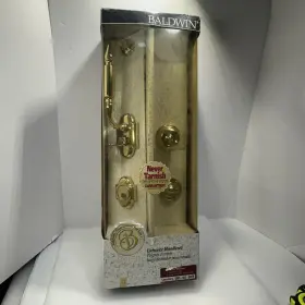 5305-003-entr Baldwin Entrance Handleset Handle Canterbury Forged Brass Vtg