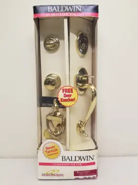 5315-003-pent Baldwin Vtg. Entrance Handleset Logan - Polished Brass Nos Read