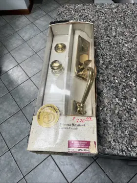 Baldwin 5375-003-entr Hardware 85375.003.entr Glennon Entrance Handle Set Polished Brass