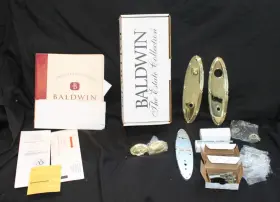 6450-003-entr Baldwin Oval Edinburgh Entry Set With Knob Polished Brass New