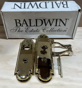 6951-003-entr Baldwin Entrance Kit Stanford Polished Brass Finish Incomplete