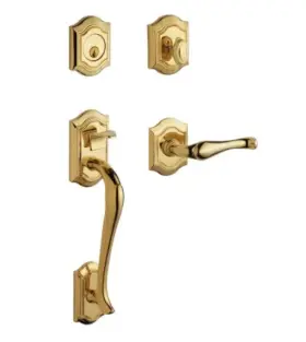 Baldwin 829846194649 Bethpage Left Handed Single Cylinder Handleset Polished Brass