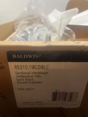 85310190dblc Baldwin Hollywood Hills Sectional Double Cylinder Door Handleset