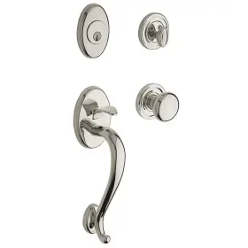 85315.055.entr Baldwin Logan Entry Handleset With Interior Trim Pvd Polished Nickel
