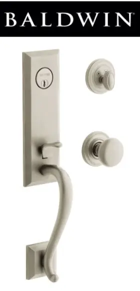 85375.056.dblc Baldwin 85375 Glennon Escutcheon Trim Estate Handleset Lifetime Pvd Satin