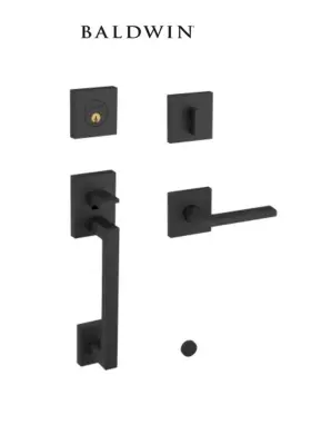 85390190rent Baldwin Estate Minneapolis Single Cylinder Handleset -matte Black