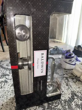 91800-042 Baldwin Prestige Wesley Single Cylindersatin Nickel Door Handleset With Alcott