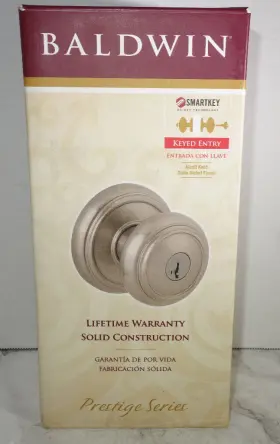 93540-013 Baldwin Prestige Series Alcott Satin Nickel Entry Door Knob Keyed Lock Smartkey