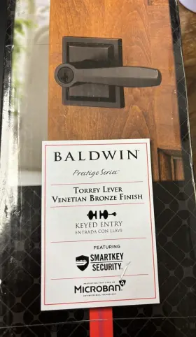 93540-019 Baldwin Torrey Pines Keyed Entry Smartkey Door Lock Lever Handle Venetian Bronze