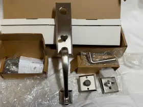 9br1801-272 Baldwin Reserve Del Mar Front Door Handleset Satin Nickel Fed Lever
