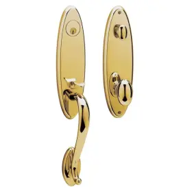 Baldwin Hardware 723079329024 New Blakely Polished Brass Single Cylinder Lever Handle Set