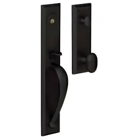 M504190entr Baldwin Cody Single Cylinder Mortise Entrance Handleset Trim Set And Knob Black