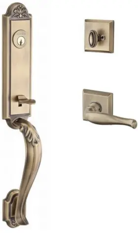 Scelixdecrtsr049 Baldwin Reserve Elizabeth Single Cylinder Entry Handleset Matte Brass And Black
