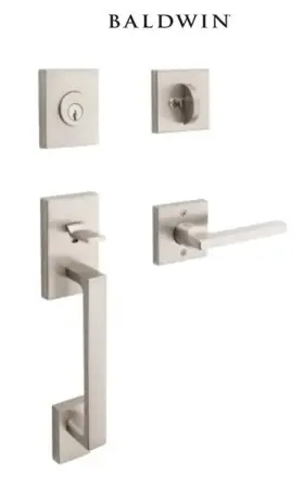 Sclajxsqurcsr150 Baldwin Single Cylinder Keyed Entry Handleset Square Lever