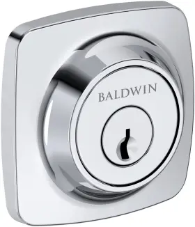 Scssd260 Baldwin Sc.ssd Soft Square Solid Brass Single Cylinder Keyed - Chrome