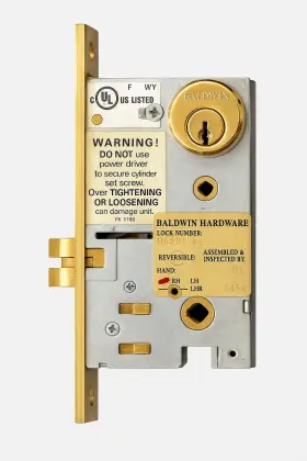 U6301-ls Baldwin Mortise Lock Body Set Rh Brass Heavy Duty Door Mechanism