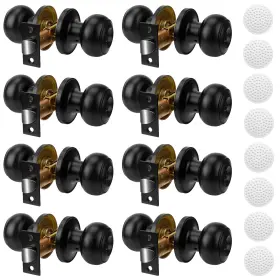 Baumfeuer 762983663671 Door Knob Privacy Interior Knobs With Lock And Deadbol Matte Black Doo