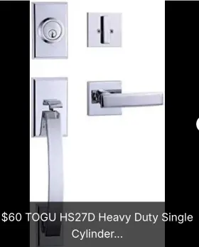 B08cf25hw6 Berlin Modisch Handleset Front Door Entry Handle And Deadbolt Lock Set Slim Square Single Cy