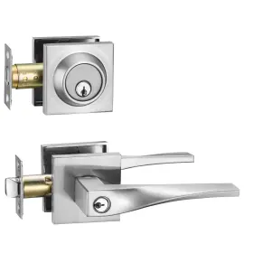 D553-db-sn Berlin Modisch D922-et Sleek Series Entry Lever Door Handle Set And Single Cylinder D