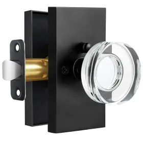 Bonkudoo 658359056027 Glass Door Knobs Interior Privacy Crystal With Lock For Bedroom Ba