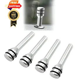 Hsl00631 Booge 4 Pcs Car Door Lock Knobs Universal Lift Bolt Auto Inner Sliver