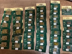 Brainerd 401- Xc Mfg Co Solid Brass Screws And Brads Usa Nos Lot Of 42