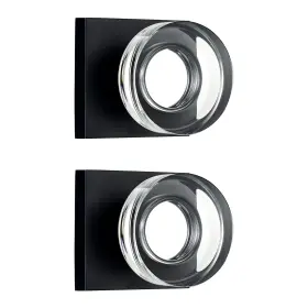 Branded 653858388525 2 Pack Matte Black Dummy Door Knob Glass