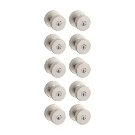 97403-169 Branded Pismo Entry Door Knob With Lock And Key Secure 10 Pack Satin Nickel