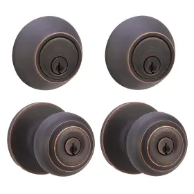Ab-dh518-or Branded Exterior Knob With Key Lock And Deadbolt Oil Rubbed Bronze