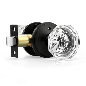 Gb-bkbk-dlc03bo-6pack Branded 6 Pack Diamond Interior Door Knobs Bed/bath Privacy Matte Black