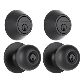 E2401-122 Brinks - Transitional Single Cylinder Deadbolt Matte Black Built For Rigor