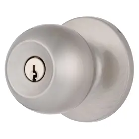 E2415-119 Brinks Transitional Keyed Entry Door Knob - Satin Nickel Exterior Lock S