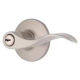 E2418-119 Brinks Transitional Keyed Entry Wave Door Lever Satin Nickel - Designed