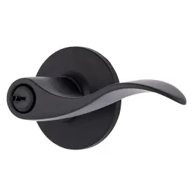 E2418-122 Brinks Transitional Keyed Entry Wave Door Lever Matte Black - Designed